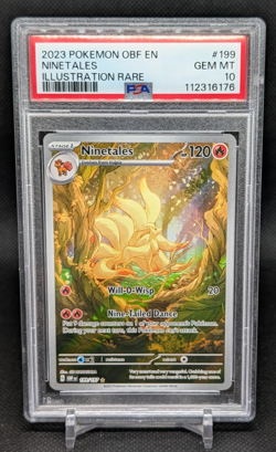 Ninetales 199/197 PSA 10 GEM MINT Illustration Rare 2023 Obsidian Flames Pokemon - Image 1