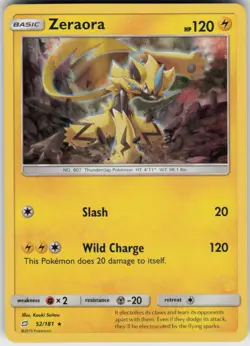 Zeraora 52/181 Rare Team Up Pokemon Holo Near Mint - Image 1