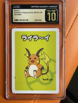 CGC 10 PRISTINE Raichu Old Maid 2019 Japanese Pokemon Card - Image 1