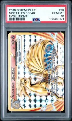2016 POKEMON XY EVOLUTIONS #16 NINETALES BREAK PSA 10 - Image 1