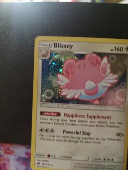 Blissey 153/214 - Pokemon TCG Lost Thunder - NM Cosmos Holo Promo Swirl!!! - Image 1