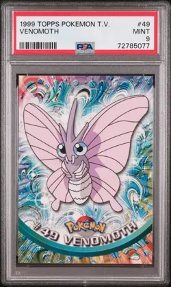 1999 Topps Pokemon Tv #49 Venomoth PSA 9 - Image 1
