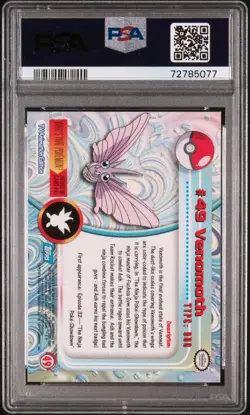 1999 Topps Pokemon Tv #49 Venomoth PSA 9 - Image 2