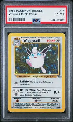 1999 Pokemon Jungle #16 Wigglytuff-Holo PSA 6 - Image 1