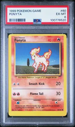 1999 Pokemon Game #60 Ponyta PSA 6 - Image 1