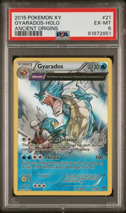 2015 Pokemon Xy Ancient Origins #21 Gyarados-Holo Ancient Origins PSA 6 - Image 1