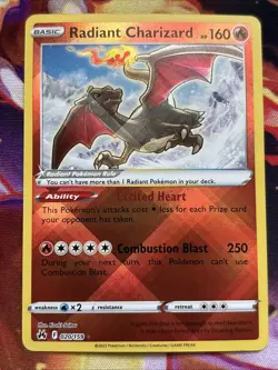 RADIANT CHARIZARD 020/159 RADIANT RARE CROWN ZENITH POKEMON NEAR MINT - Image 1