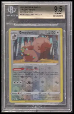 2021 Pokemon Chilling Reign Reverse Foil #128 Greedent HOLO R BGS 9.5 - Image 1