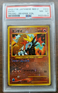 2000 Pokemon Japanese Neo 2 Promo ENTEI Reverse Foil #244 PSA 8 NM-MT Vintage - Image 1