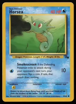 Horsea 49/62 Unlimited Common Fossil Pokemon English NM - Image 1