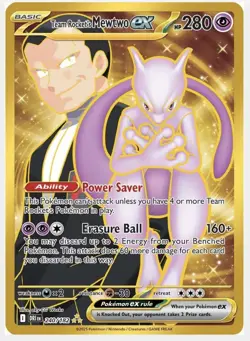 Team Rocket’s Mewtwo EX Gold 240/182 Destined Rivals English Pokemon - Image 1