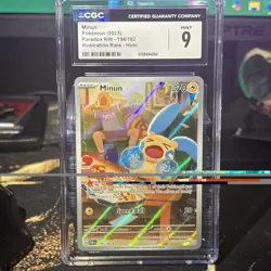 CGC 9 MINUN 194 PARADOX RIFT ILLUSTRATION RARE SCARLET VIOLET POKEMON - Image 1
