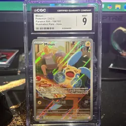 CGC 9 MINUN 194 PARADOX RIFT ILLUSTRATION RARE SCARLET VIOLET POKEMON - Image 2