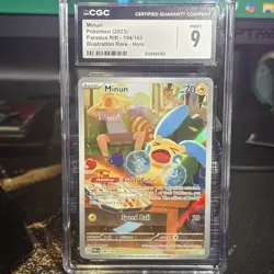 CGC 9 MINUN 194 PARADOX RIFT ILLUSTRATION RARE SCARLET VIOLET POKEMON - Image 3