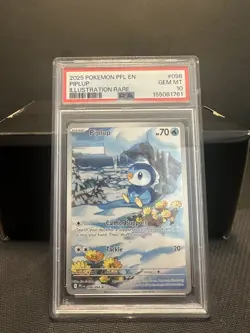 2025 POKEMON PFL EN-PHANTASMAL FLAMES ILLUSTRATION RARE #098 PIPLUP PSA 10 - Image 1