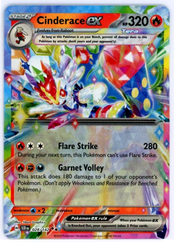 Pokemon TCG Cinderace ex 028/142 Sv07: Stellar Crown Double Rare - Image 1