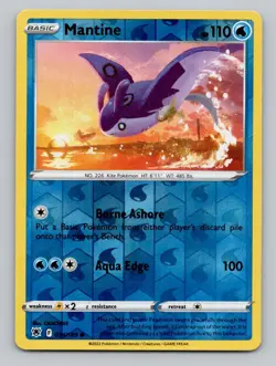 Reverse Holo Mantine 034/189 Common Astral Radiance Pokemon - Image 1