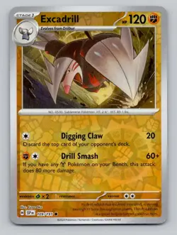 Reverse Holo Excadrill 109/191 Common Surging Sparks Pokemon - Image 1