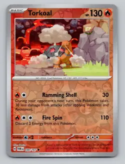 Reverse Holo Torkoal 030/167 Common Twilight Masquerade Pokemon - Image 1
