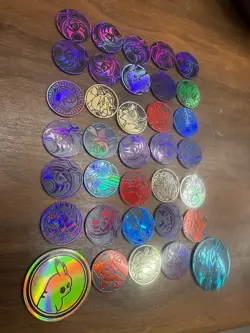 Pokemon TCG Coin Lot 35 Plastic Tokens Holo Pikachu Mew Rayquaza - Image 3