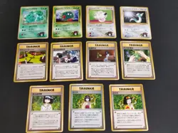 11 Pokemon card Old Back Japanese Erika Bulbasaur Good Manners Charity lot eb161 - Image 1