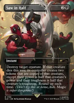 1x Saw in Half - Rainbow Foil NM-Mint, English Secret Lair MTG Magic - Image 1