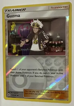 Pokemon Cards - Sun & Moon Burning Shadows 115/147 - GUZMA (REVERSE holo-foil) - Image 3
