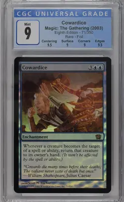 COWARDICE 8th Edition Foil Rare CGC 9 Q++ MTG [Nostalgium] - Image 1