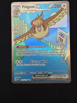 Pokemon TCG Pidgeot EX 225/197 Illustration Rare Holo Obsidian Flames - Image 1