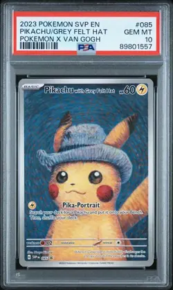 Pokemon Pikachu with Grey Felt Hat Van Gogh SV Promo #085 PSA 10 Gem Mint - Image 1