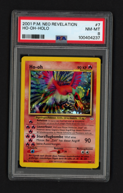 Ho-oh 7/64 Neo Revelation PSA 8 Double Holo Error German 2001 Pokemon TCG - Image 1