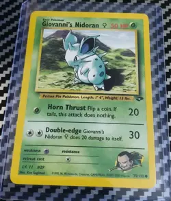 LP+ Giovanni's Nidoran F 75/132 Gym Challenge Base Unlimited WotC Pokemon 2000 - Image 1