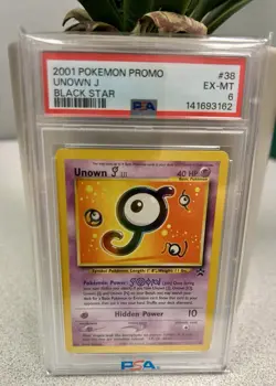 2001 Pokemon Promo Unown J - Black Star Promo - Strong PSA 6 WOTC - Image 1