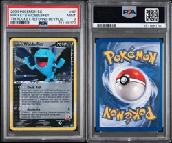 2004 POKEMON EX TEAM ROCKET RETURNS #47 ROCKET'S WOBBUFFET-REVERSE FOIL PSA 9 - Image 3