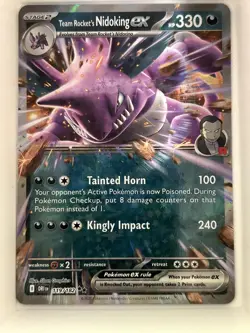 Team Rocket's Nidoking ex 119/182 Double Rare Destined Rivals Pokemon NM - Image 1