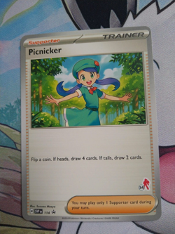 Pokemon Scarlet Violet Black Star Promo - Picnicker SVP 114 Armarouge Stamp 34 - Image 1