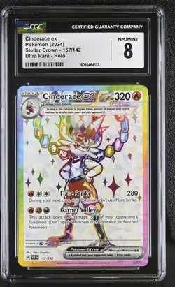 CINDERACE EX 157 STELLAR CROWN ULTRA RARE SCARLET VIOLET POKEMON NM/ MINT - Image 1