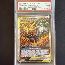 Pokemon Moltres & Zapdos & Articuno GX SM210 Sm Black Star Holo PSA GRADED 9 - Image 1