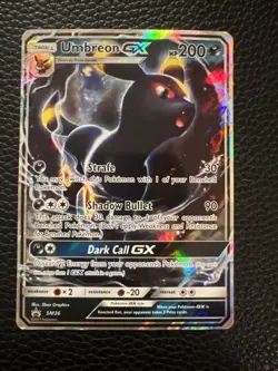 Pokemon Umbreon GX SM36 Promo Holo Card Stage 1 HP 200 Darkness TCG 2017 - Image 1