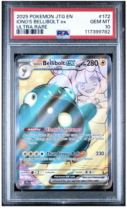 Ionos Bellibolt ex 172/159 Journey Together Ultra Rare Full Art Pokemon PSA 10 - Image 1