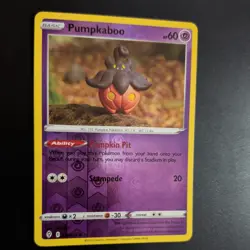 PUMPKABOO 076/203 POKEMON CARD (EVOLVING SKIES SET) REVERSE HOLO - Image 3