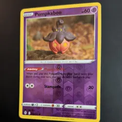 PUMPKABOO 076/203 POKEMON CARD (EVOLVING SKIES SET) REVERSE HOLO - Image 4