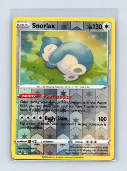 Snorlax 131/185 Holo Rare Vivid Voltage Pokemon Reverse Holo Near Mint - Image 1