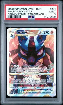 Carte Pokemon Lucario-VSTAR ZENITH SUPREME EB12.5 PROMO ETB 291 PSA 9 - Image 2