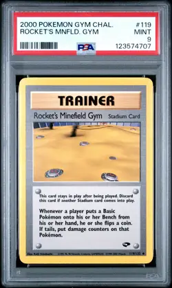 2000 Pokemon Gym Challenge Rocket's Minefield Gym #119/132 PSA 9 Mint - Image 1