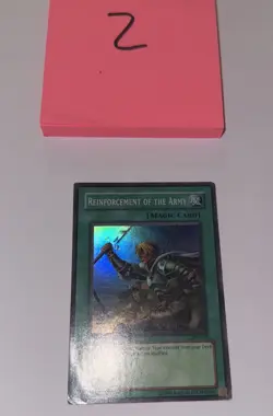 Yugioh Reinforcement of the Army LOD-028 Super Rare Unl Original Print (MP) - Image 3