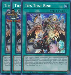Yugioh! 3x Ties That Bind MP25-EN071 Prismatic Secret Rare 1st Ed NM - Image 1