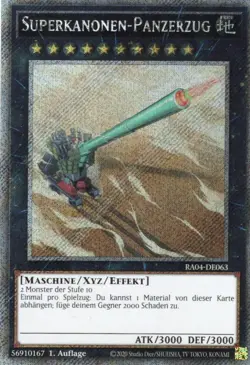 yugioh Superkanonen-Panzerzug RA04-DE063 Platinum Secret Rare 1AUFLAGE DEUTSCH - Image 1