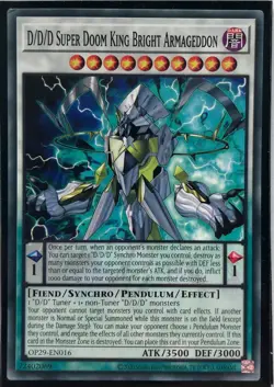 Yu-Gi-Oh! TCG D/D/D Super Doom King Bright Armageddon OP29-EN016 Common NM - Image 1