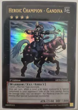 YuGiOh Heroic Champion - Gandiva Ultra Rare 1st Edition ABYR-EN042 - Image 1